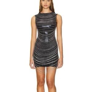 WeWoreWhat Black Chain Mini Dress